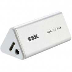 Hub USB SSK SHU028 USB 3.0 Alb foto