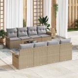 VidaXL Set de canapele pentru grădină 9 pcs Bej, Gri 55 x 55 x 37 cm