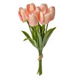 Cumpara ieftin Buchet Lalele artificiale verzi roz 10x10x32 cm