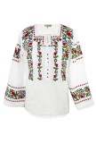 Bluza dama R tip ie, marime L, alb/verde broscuta