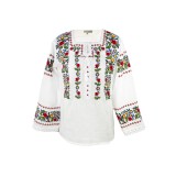 Bluza dama R tip ie, marime 2XL, alb/verde broscuta