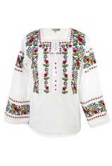 Bluza dama R tip ie, marime 3XL, alb/verde broscuta