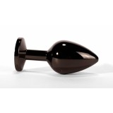 Dop Anal Cu Bijuterie Secret Shine Metal M, Metalic + Negru, 8 cm