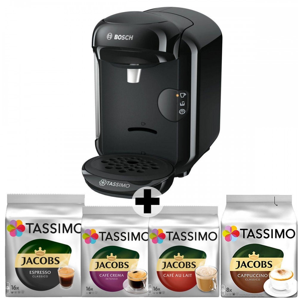 Pachet Espressor + 12 cutii capsule, Bosch Tassimo Vivy II TAS1402