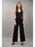 Pantaloni Dama Orba Full Length, Curea, Negri, Poliester Vascoza Elastan, Marimi S, M, L