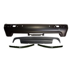 Set bara spate BMW Seria 5 (E39), 01.1996-06.04, cu gauri senzori parcare; grunduit, de vopsit; type M5; cu bandouri, cu spoiler; cu gauri pentru con