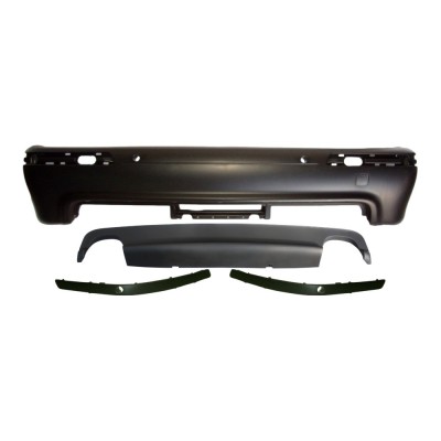 Set bara spate BMW Seria 5 (E39), 01.1996-06.04, cu gauri senzori parcare; grunduit, de vopsit; type M5; cu bandouri, cu spoiler; cu gauri pentru con foto