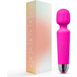 Vibrator Bagheta Magica, Portabil, 21cm, 10 Moduri de Vibrare, Batrie Li-Ion, Silicon Premium, Vibrator, Rezistent la Apa, Jucarie Sexuala NeoHGS, Roz