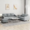 VidaXL Set de canapele cu perne, 3 piese, gri deschis, textil 3201842