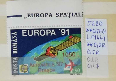 1997 Expozitia Filatelica Aeromfila&amp;#039;97 LP1441 MNH Pret 0,7+1Lei foto