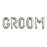 Set GROOM baloane folie litere argintii 100 cm