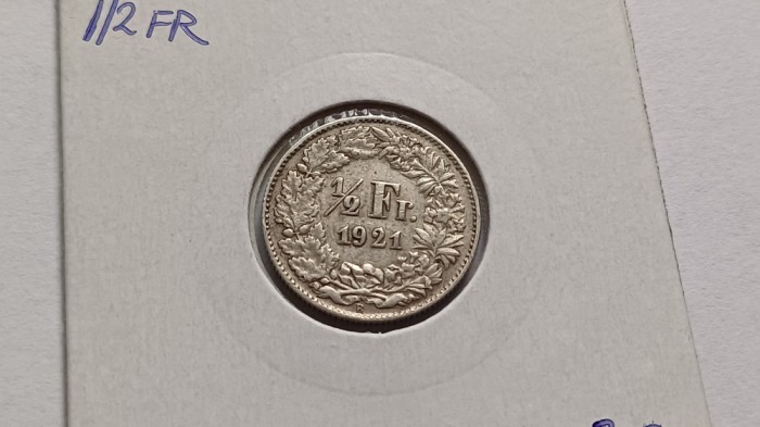 Elvetia- 1/2 franc 1921 Ag