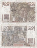 1952 (7 II), 100 francs (P-128d.2) - Franța