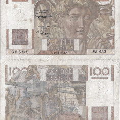 1952 (7 II), 100 francs (P-128d.2) - Franța