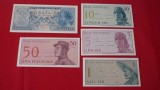 LOT BANCNOTE INDONESIA 1, 5, 10, 50 SEN, 1 RUPIAN NECIRCULAT