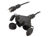Prelungitor alimentare KEL 3x2,5mm&sup2; 3 prize 50m 16A gumă negru