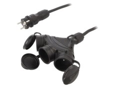 Prelungitor alimentare KEL 3x1,5mm2 3 prize 50m negru 16A