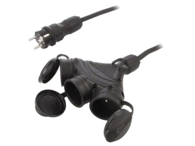 Prelungitor alimentare KEL 3x2,5mm2 25m 16A cu 3 prize, negru foto
