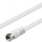 Cablu conexiune antena/ Satelit 1.5m F tata - Coaxial tata alb Goobay