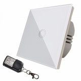 Intrerupator touch simplu cu telecomanda RF alb Spin SPN1419