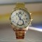 Ceas elegant barbatesc, display analog, mecanism quartz, curea metalica aurie