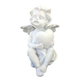Cumpara ieftin Statueta, Ingeras ce imbratiseaza o inima, 18 cm, 1241G