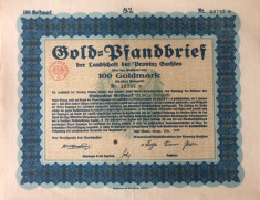 100 Goldmark Titlu de stat Germania 1929 foto