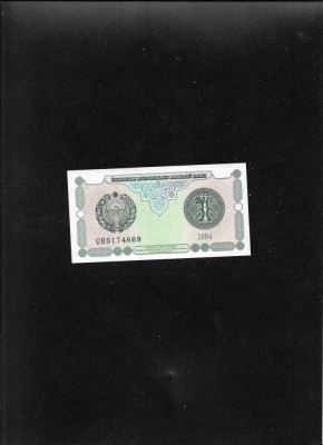 Uzbekistan 1 sum 1994 seria0174669 unc foto