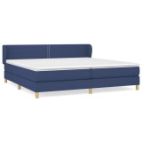 Cumpara ieftin Pat box spring cu saltea, albastru, 200x200 cm, textil