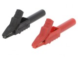Cleste crocodil 15A, 300V, negru/rosu