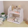 Etajera de birou, de dimensiuni mici, cu 2 compartimente, din MDF, usor de asamblat, alb