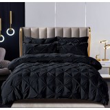 Lenjerie pat dublu cu pliuri,bumbac finet,6 piese,neagra-A115