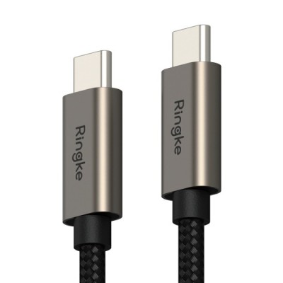 Cablu de Date Type-C la Type-C, 60W, 1m - Ringke - Black foto