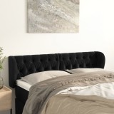 vidaXL Tăblie de pat cu aripioare negru 147x23x78/88 cm catifea 3117530
