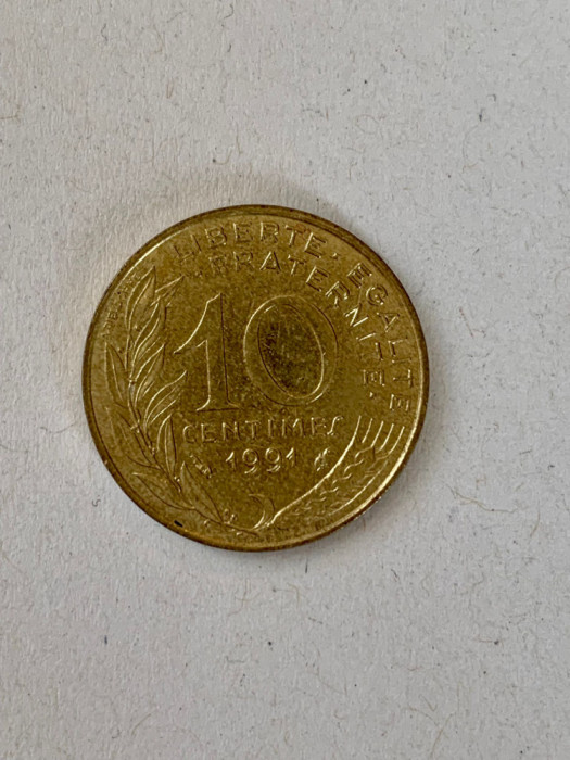 Moneda 10 CENTIMES - 10 CENTIMI - 1991 - Franta - KM 929 (108)