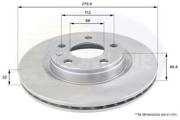 Disc frana AUDI A4 Cabriolet (8H7, B6, 8HE, B7) (2002 - 2009) COMLINE ADC1412V