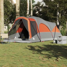 vidaXL Cort de familie tunel 8 persoane, gri/portocaliu, impermeabil 4009554