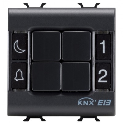 Pulsantiera 4 canale 2M Gewiss Chorus KNX negru GW12782 foto