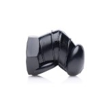 Cușcă pentru penis XR BRANDS Detained, pentru castitate bărbați, din cauciuc, cu pereți rigizi pentru stimulare, negru, diamentru 2.8 cm