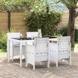 Scaune de grădină cu perne 4 pcs Alb