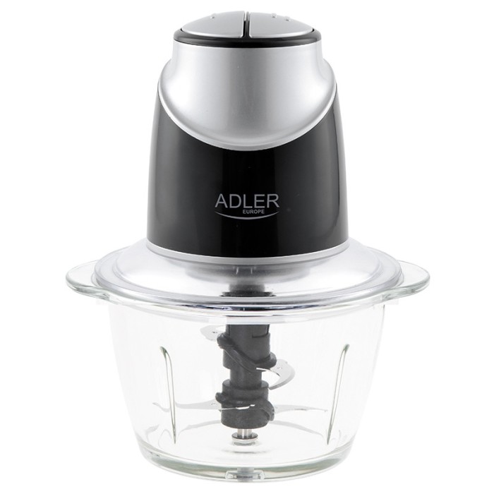 Tocator chopper cu bol sticla Adler, 550 W, 1.2 l, 4 viteze
