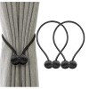 AVEX Bratari Magnetice Perdele/Draperii BLACK BALLS, Negru, Set 2 buc, Fixare Usoara, Design Discret