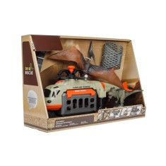 Set Figurine, Elicoper pentru transport Dinozauri, Lumina si sunet, 2 dinozauri inclusi, ATU-081091