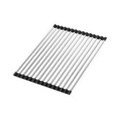 Suport uscare vase, pentru chiuvetă, inox, negru/argintiu, 45x30 cm