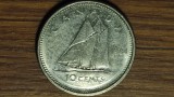 Canada - moneda de colectie - 10 cents 1984 - Elisabeta II - barca panze, frumoasa!