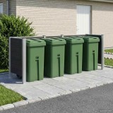 vidaXL &Icirc;mprejmuire pentru Coș de Gunoi Gri 315 x 85 x 115 cm 3429269