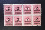 Germania Reich-ul German 1923 Hiperinflație Supratipar 20 Milioane pe 200 Mărci Bloc de 8 Neștampilat - OREF1