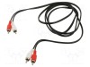 Cablu RCA 2x mufe 3m nichelat negru VCOM