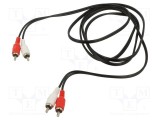Cablu RCA VCOM 5m Mufă x2, Nichelat Negru