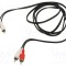 Cablu RCA 2x mufe 3m nichelat negru VCOM
